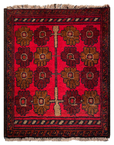 26418. - Khal Mohammad Afghan Hand-Knotted Authentic/Traditional/Rug/Size: 1'9" x 1'5"/53cm x 43cm