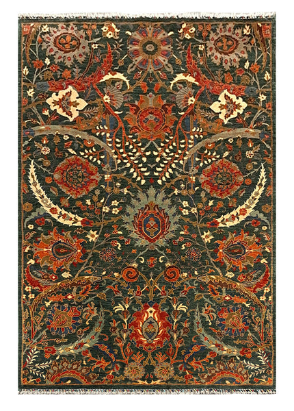 27905- Royal Chobi Ziegler Afghan Hand-Knotted Contemporary/Traditional/Size: 9'3" x 6'1"/282cmx 185cm