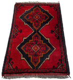 26434 - Khal Mohammad Afghan Hand-Knotted Authentic/Traditional/Rug/Size: 2'0" x 1'3"