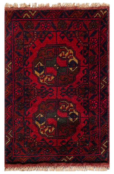 26433 - Khal Mohammad Afghan Hand-Knotted Authentic/Traditional/Rug/Size: 2'1" x 1'3"