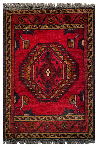 26588 - Khal Mohammad Afghan Hand-Knotted Authentic/Traditional/Rug/Size: 2'0" x 1'3"/61cm x 38cm