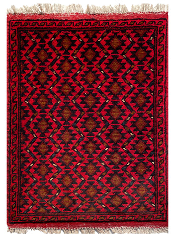 26450 - Khal Mohammad Afghan Hand-Knotted Authentic/Traditional/Rug/Size: 2'0" x 1'4"