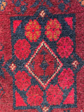 26370- Khal Mohammad Afghan Hand-Knotted Authentic/Traditional/Rug/Size: 2'0" x 1'3"
