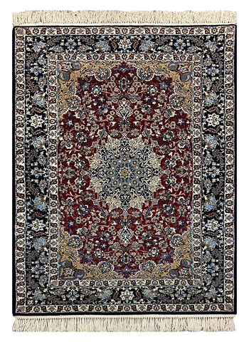 27970- Isfahan Persian Hand-Knotted Authentic/Traditional Carpet/Rug/ Size: 5'4" x 3'8"/163cm x 112cm