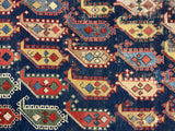 27971-Antique Kazak Hand-Knotted/Handmade Rug/Carpet Tribal/Nomadic Authentic/ Size/: 8'7" x 3'8"/262cm x 112cm