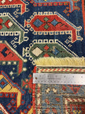 27971-Antique Kazak Hand-Knotted/Handmade Rug/Carpet Tribal/Nomadic Authentic/ Size/: 8'7" x 3'8"/262cm x 112cm