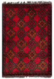 26380- Khal Mohammad Afghan Hand-Knotted Authentic/Traditional/Rug/Size: 2'0" x 1'3"