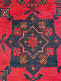 26346- Khal Mohammad Afghan Hand-Knotted Authentic/Traditional/Rug/Size: 2'0" x 1'4"