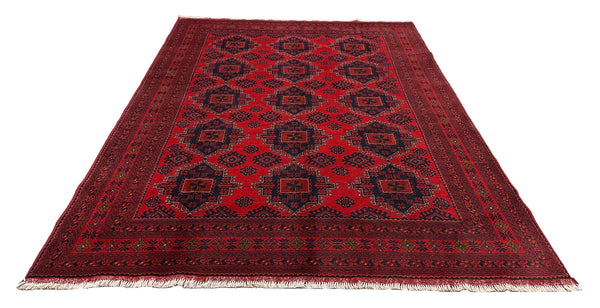 27909- Khal Mohammad Hand-Knotted/Handmade Afghan Rug/Carpet/Traditional/Authentic/Size: 9'6" x 6'7"/290cm x 201cm