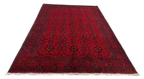 27911- Khal Mohammad Hand-Knotted/Handmade Afghan Rug/Carpet/Traditional/Authentic/Size: 9'9" x 6'6"/297cm x 198cm