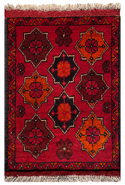 26597 - Khal Mohammad Afghan Hand-Knotted Authentic/Traditional/Rug/Size: 2'0" x 1'3"