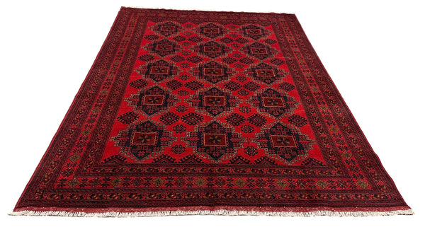 27912- Khal Mohammad Hand-Knotted/Handmade Afghan Rug/Carpet/Traditional/Authentic/Size: 9'6" x 6'5"/290cm x 196cm