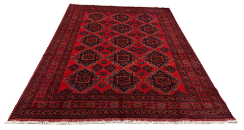 27912- Khal Mohammad Hand-Knotted/Handmade Afghan Rug/Carpet/Traditional/Authentic/Size: 9'6" x 6'5"/290cm x 196cm