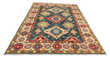 27920-Royal Kazak Hand-Knotted/Handmade Afghan Rug/Carpet Tribal/Nomadic Authentic/ Size: 9'9" x 6'5"/297m x 196cm