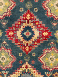 27920-Royal Kazak Hand-Knotted/Handmade Afghan Rug/Carpet Tribal/Nomadic Authentic/ Size: 9'9" x 6'5"/297m x 196cm