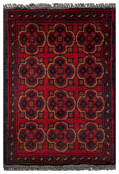 26420 - Khal Mohammad Afghan Hand-Knotted Authentic/Traditional/Rug/Size: 1'9" x 1'5"