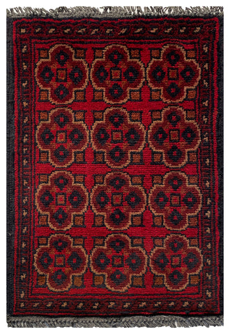 26420 - Khal Mohammad Afghan Hand-Knotted Authentic/Traditional/Rug/Size: 1'9" x 1'5"/53cm x 43cm