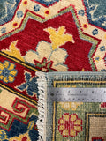 27920-Royal Kazak Hand-Knotted/Handmade Afghan Rug/Carpet Tribal/Nomadic Authentic/ Size: 9'9" x 6'5"/297m x 196cm