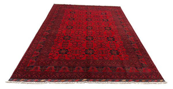27913- Khal Mohammad Hand-Knotted/Handmade Afghan Rug/Carpet/Traditional/Authentic/Size: 9'8" x 6'8"/295cm x 203cm