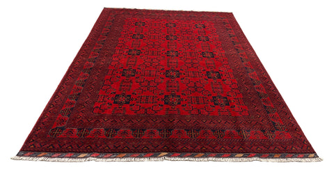 27913- Khal Mohammad Hand-Knotted/Handmade Afghan Rug/Carpet/Traditional/Authentic/Size: 9'8" x 6'8"/295cm x 203cm