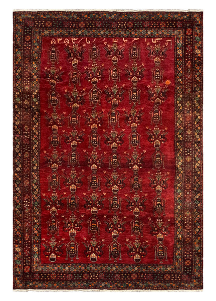 27414-Hamadan Hand-Knotted/Handmade Persian Rug/Carpet Tribal/Nomadic Authentic/ Size: 10'7" x 7'1"/323cm x 216cm