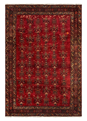27414-Hamadan Hand-Knotted/Handmade Persian Rug/Carpet Tribal/Nomadic Authentic/ Size: 10'7" x 7'1"/323cm x 216cm