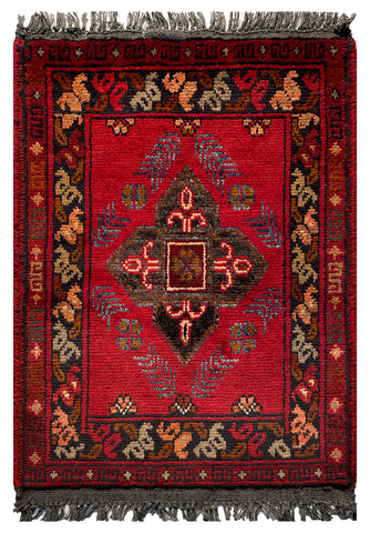 26223 - Khal Mohammad Afghan Hand-Knotted Authentic/Traditional/Rug/Size: 2'1" x 1'4"