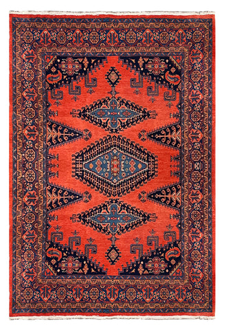 27411-Hamadan Hand-Knotted/Handmade Persian Rug/Carpet Tribal/Nomadic Authentic/ Size: 12'0" x 8'0"/366cm x 244cm