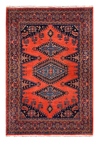 27411-Hamadan Hand-Knotted/Handmade Persian Rug/Carpet Tribal/Nomadic Authentic/ Size: 12'0" x 8'0"/366cm x 244cm