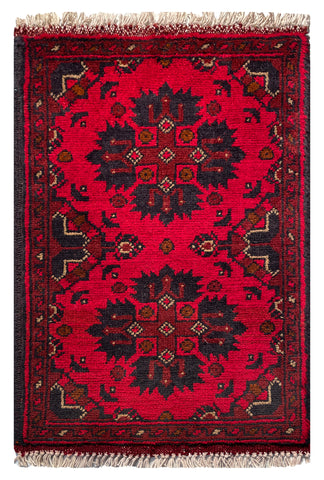 26232 - Khal Mohammad Afghan Hand-Knotted Authentic/Traditional/Rug/Size: 2'0" x 1'3"