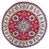 26627 - Kazak Hand-Knotted/Handmade Afghan Tribal/Nomadic Authentic/Size: 5'6" x 5'5"