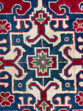 26627 - Kazak Hand-Knotted/Handmade Afghan Tribal/Nomadic Authentic/Size: 5'6" x 5'5"