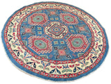 26639 - Kazak Hand-Knotted/Handmade Afghan Tribal/Nomadic Authentic/Size: 6'6" x 6'6"
