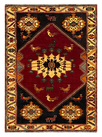 27415- Shiraz Persian Hand-knotted/Authentic/Traditional Nomadic/Tribal / Size: 8'8" x 6'3"/295cm x 191cm