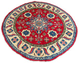26642 - Kazak Hand-Knotted/Handmade Afghan Tribal/Nomadic Authentic/Size: 5'7" x 5'6"