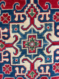 26642 - Kazak Hand-Knotted/Handmade Afghan Tribal/Nomadic Authentic/Size: 5'7" x 5'6"