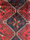 27421- Shiraz Persian Hand-knotted/Authentic/Traditional Nomadic/Tribal / Size: 9'0" x 6'6"/275cm x 198cm