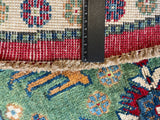 26647 - Kazak Hand-Knotted/Handmade Afghan Tribal/Nomadic Authentic/Size: 6'7" x 6'6"
