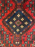 27417- Shiraz Persian Hand-knotted/Authentic/Traditional Nomadic/Tribal / Size: 9'0" x 6'6"/275cm x 198cm