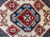 26641 - Kazak Hand-Knotted/Handmade Afghan Tribal/Nomadic Authentic/Size: 6'7" x 6'7"