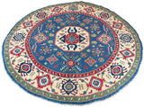 26649 - Kazak Hand-Knotted/Handmade Afghan Tribal/Nomadic Authentic/Size: 6'6" x 6'5"