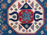 26649 - Kazak Hand-Knotted/Handmade Afghan Tribal/Nomadic Authentic/Size: 6'6" x 6'5"