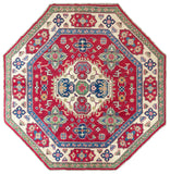 26640 - Kazak Hand-Knotted/Handmade Afghan Tribal/Nomadic Authentic/Size: 6'7" x 6'3"