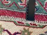 26640 - Kazak Hand-Knotted/Handmade Afghan Tribal/Nomadic Authentic/Size: 6'7" x 6'3"