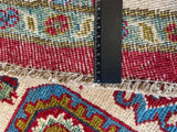 26644 - Kazak Hand-Knotted/Handmade Afghan Tribal/Nomadic Authentic/Size: 6'6" x 6'5"