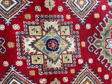 26645 - Kazak Hand-Knotted/Handmade Afghan Tribal/Nomadic Authentic/Size: 6'4" x 6'5"