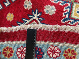 26645 - Kazak Hand-Knotted/Handmade Afghan Tribal/Nomadic Authentic/Size: 6'4" x 6'5"