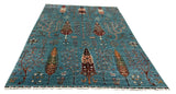 27793-Chobi Ziegler Handmade/Hand-knotted Afghan Rug/Carpet Tribal/Nomadic Authentic/ Size:  9'9" x 6'7" / 297cm x 201cm