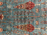 27793-Chobi Ziegler Handmade/Hand-knotted Afghan Rug/Carpet Tribal/Nomadic Authentic/ Size:  9'9" x 6'7" / 297cm x 201cm