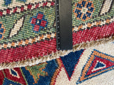 26650 - Kazak Hand-Knotted/Handmade Afghan Tribal/Nomadic Authentic/Size: 7'1" x 6'9"